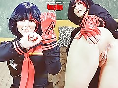 Ryuko Matoi was boned by Naked Tutor in all holes until anal creampie - Costume play KLK Spooky Boogie